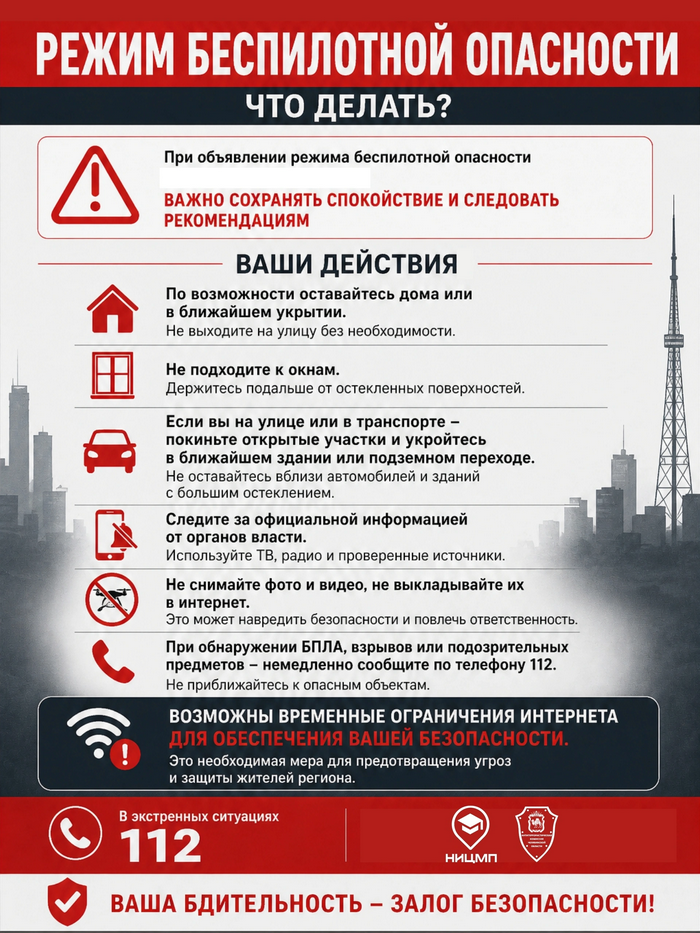 Режим беспилотной опасности. Что делать?